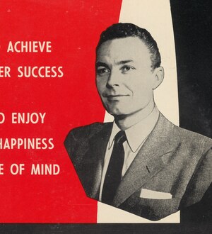 Promotional portrait of Earl Nightingale, speaker and author (mid-20th century).