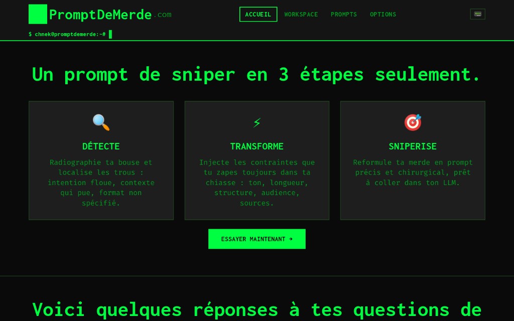 Accueil — la solution en 3 étapes