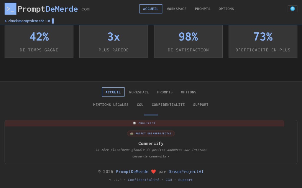 Pied de page — navigation et liens